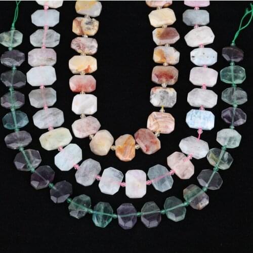 6 Stone Choice,Natural Turquoises Stone Slab Loose Beads Pendant,Middle Drilled Rainbow Fluorite Slice Beads Necklace SY-669AMDE
