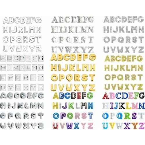 Multiple Choise 130PC/lot 8mm Slide Letter DIY Jewelry Charms Alloy ENGLISH Alphabet Fit For 8MM Keychains Wristband Bracelet