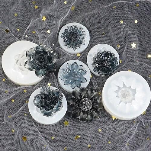1pc Crystal 3D Flower Shape Silicon Mold DIY Epoxy Resin Rose Flower Craft Jewelry Making