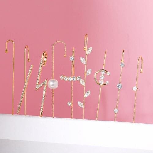 1pc Wedding Ear Wrap Crawler Hook Earring Crystal Stud Punk Earrings for Woman Lightning Zirconia Goth Earrings Jewelry Gift