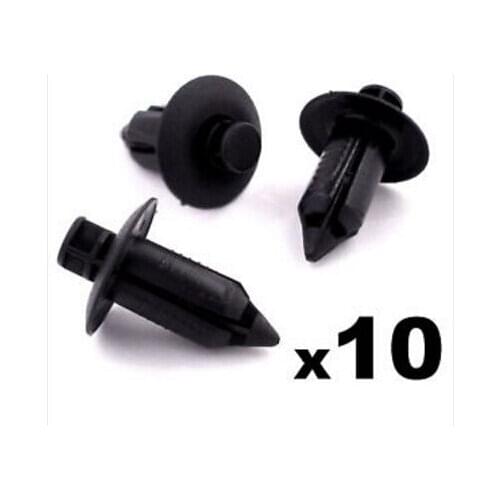 10x For Honda Black Plastic Rivet Style Body and Trim Panel Retainer Clips