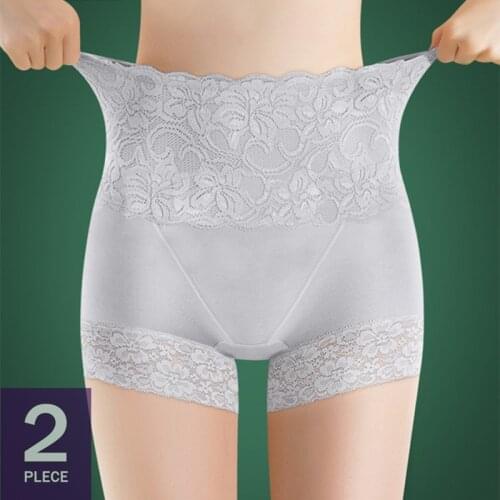 2Pcs Safety Short Pants Sexy Lace Panties Women Shorts Under Skirt Boyshort Ladies High Waist Laces Panties