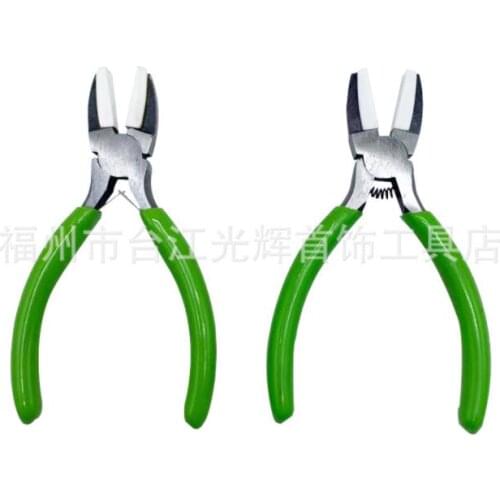 2Packs Pressing Nylon Nose Plier Jewelry Forming Tool with Nylon Flat Mouth with Spring