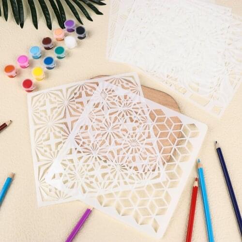 38Pcs Geometric Painting Templates Honeycomb Geometric Stencils Art Drawing Sten