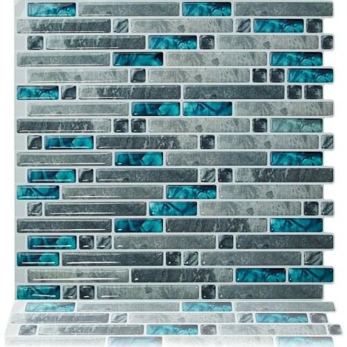 6Pieces/Lot Kitchen Bathroom 3D Waterproof Self Adhesive Mosaic Wall Decal Sticker Peel and Stick Backsplash Vinyl Tiles