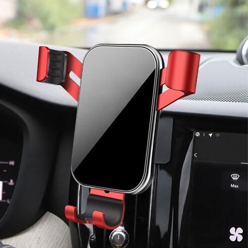 AIRSPEED Red for Volvo XC90 S90 XC60 S60 XC40 Accessories Car Mobile Phone Holder Air Vent Mount Bracket Auto Gravity GPS Stand