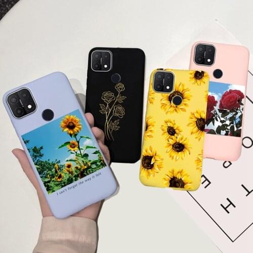 Butterfly Sunflower Printing Phone Case For OPPO A15 A 15 A15s Case Liquid Silicone Bumper Cover For oppo a15s OPPO CPH2185 Coqu