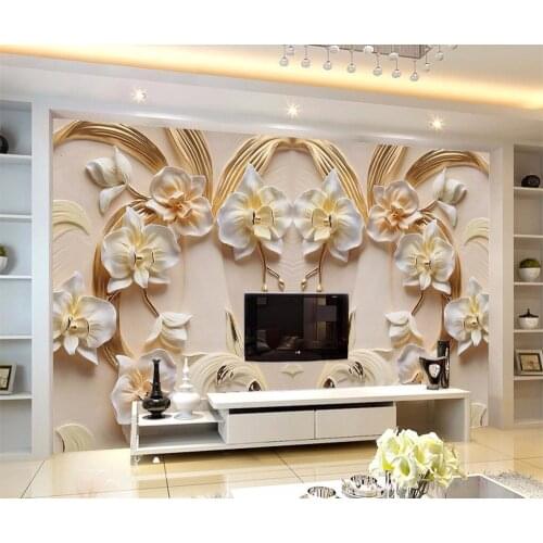Beibehang Custom Wallpaper 3D Butterfly Floral Backdrop 3D Sandstone Relief TV Background Wall Living Room Bedroom 3d wallpaper