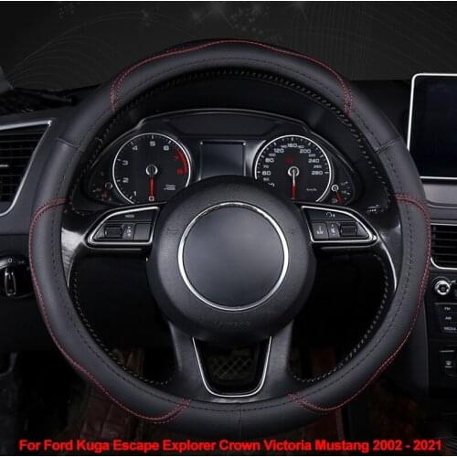 Car Steering Wheel Cover Wrap Non-slip Auto For Ford Kuga Escape Explorer Crown Victoria Mustang 2002 - 2017 2018 2019 2020 2021
