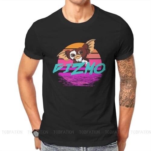 Gremlins Mogwai Gizmo Film TShirt for Men Retrowave Humor Casual Sweatshirts T Shirt Novelty New Design Fluffy