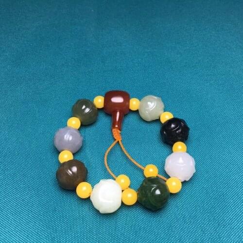 Hetian jade multi-treasure lotus hand string hb06