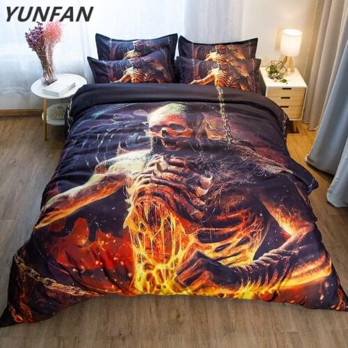 3D Bedding Set skull Print Duvet cover set bedclothes pillowcase bed set All Saints' Day home Textiles king terror quilt cover