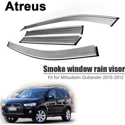 Atreus 4pcs For Mitsubishi Outlander 2010 2011 2012 Car Door Smoke Window Sun Rain Visor Wind Deflectors Guard Shield