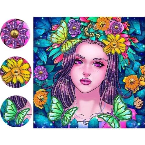 Crystals Rhinestone Diamond Painting Fantasy Round Diamond Square Diamond Diamond Embroidery With Bead Embroidery Sparkling Gift