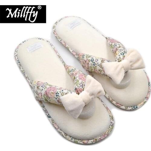 Millffy Summer SPA Thong Slipper japanese Floral slippers With Memory Foam Cushioning Indoor Outdoor Tread Outsole