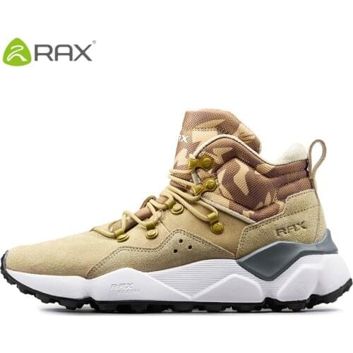 Rax Men Women Hiking Shoes Genuine Leather Trekking Boots Men Outdoor Sneakers Warm Snow Boots Sports Sneakers Mountain Boots