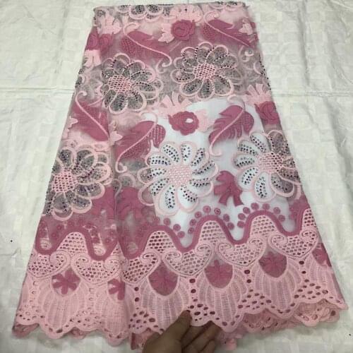 Latest embroidered nigerian guipure lace fabric bridal high quality french tulle lace fabric with stones for wedding 5yards/lot
