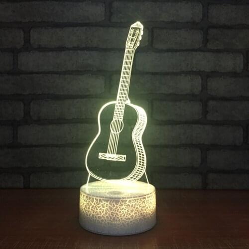 Wholesale Guitar 3d Led Night Light Acrylic Creative Product Birthday Gift Usb Light Novelty Led Usb 3d Lamp