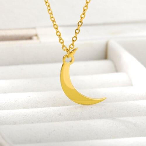 Moon Necklace For Women Stainless Steel Vintage Gold Chain Necklaces Korean Fashion Wedding Aesthetic Jewelry Gift collier femme