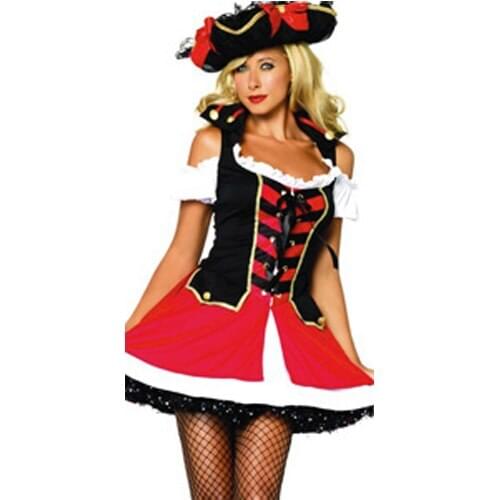 Sexy Women Halloween Pirates Uniform Sets Cosplay Caribbean Pirates Costume Adult Pirates Costume