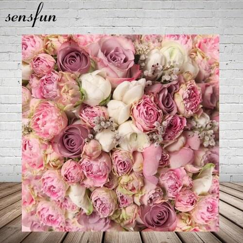 Sensfun Pink Flowers Photography Backdrop Custom Birthday Wedding Party Backgrounds For Photo Studio 7x5FT Vinyl