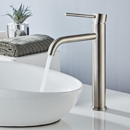 Bathroom Faucet Mixer Basin Taps Sink Waterfall Wash Basin Tap Brass 304 Stainless Steel Hot and Cold Water Single Handle Tap