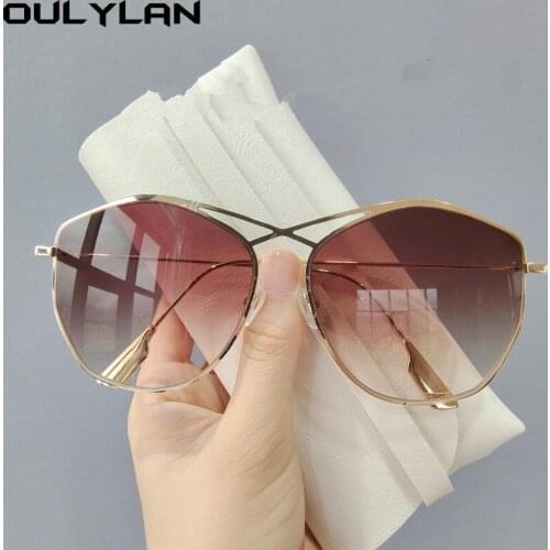 Oulylan 2021 Fashion Round Sunglasses Women Men Metal Retro Sun Glasses Male Big Frame INS Popular Classic Eyewear Shades UV400