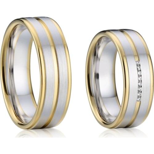 Wedding rings gold plated accessories jewelry custom Lovers Alliance anniversary proposal promise rings for couples