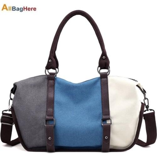 Large Capacity Messenger Bags European and AmericanStyle Travel HandBag Personality Fashion Stitching Rainbow Trendy Canvas Bags