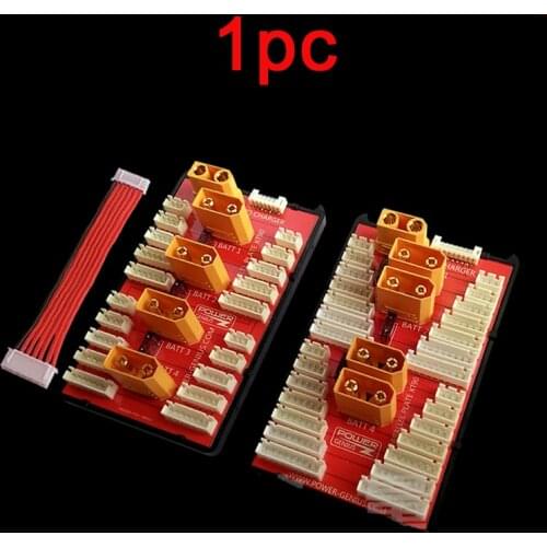 1pc XT90 Plug Parallel Charging Board Supports 4 Packs 2-6S 2-8S Lipo Battery Expansion Balance Charger for RC Aircraft Model