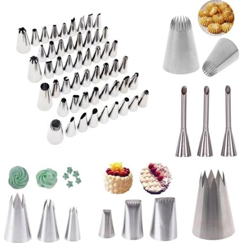 3pcs/set Piping Bag Nozzles Set Stainless Steel Cupcake Cake Decorating Tips For Puff Cream Pastry Piping Nozzles