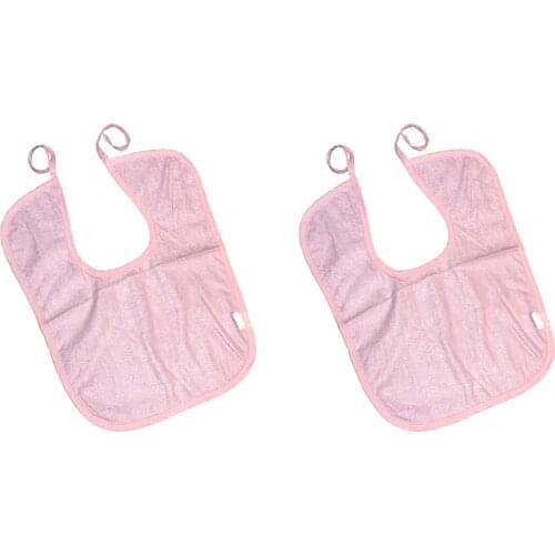 2 Pcs Short Adult Disability Bib Mealtime Cloth Protector Apron Waterproof