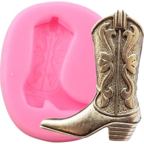 3D Cowboy Boot Mold DIY Party Cupcake Topper Fondant Molds Cake Decorating Tools Polymer Clay Candy Chocolate Gumpaste Moulds