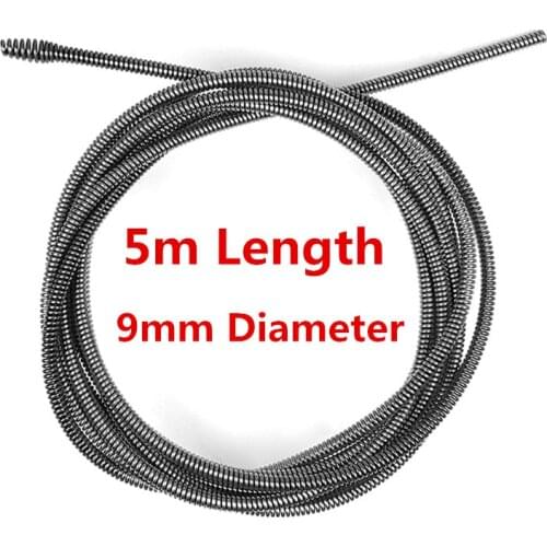 5m Length Toilets Bathroom Kitchen Electric Drill Drain Cleaner Extension Spring With Connector