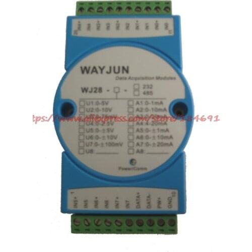 Eight channel analog 4-20mA current transfer MODBUS RTU protocol RS485 acquisition module WJ28