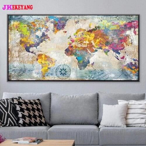 Large 5D Diy diamond painting world map Diamond Mosaic Rhinestone Embroidery cross stitch Y4524