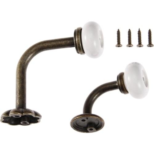 1 Pc White Ceramic Door Hanger Hooks Antique Bronze Bathroom Wall Hanger Hats Bag Zinc Alloy Hook Coat Wall Hooks with Screws