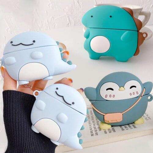 For Huawei FreeBuds Pro 3D Cute Cartoon Backpack Penguin Earbuds Case for Huawei FreeBuds 3 Dinosaur Wireless Earphone Cover Box