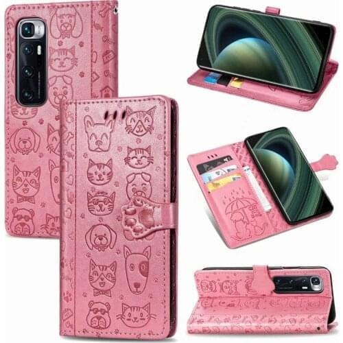 PU Leather Wallet Flip Phone Cover Cartoon Dog Cat Patten TPU Case for Xiaomi Redmi K40 Note 4G Note 10 lite 9 9T Ultra 10s Pro