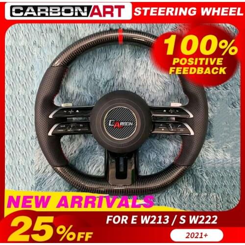 Carbon Fiber racing steering wheel For ben-z E S Class W213 W222 2021+ Carbon Fiber Steering Wheel For mercedez bens W222 2021