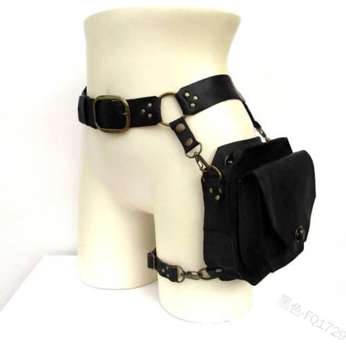 Medieval Waist Ring Belt Pouch Steampunk Leather Fanny Bag For Women Men Viking Knight Cosplay Costume Motorcycle Thigh Wallet