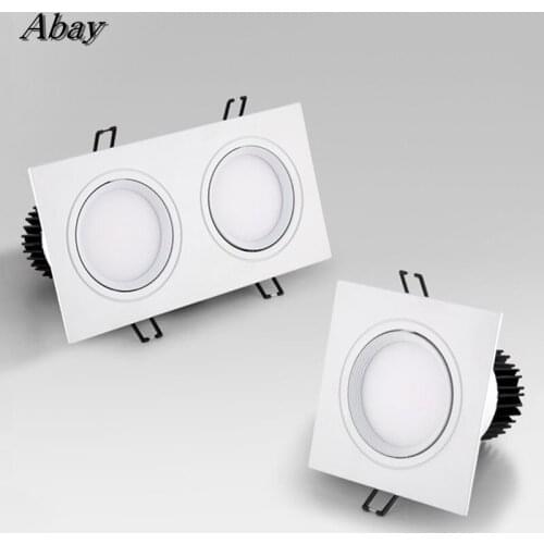 Square Dimmable Recessed LED Downlights 7W 9W 12W COB LED Ceiling Spot Lights AC85~265V LED Background Lamps Indoor Lighting