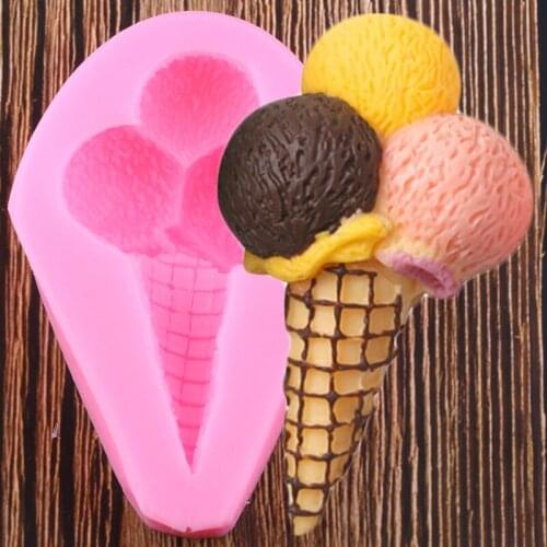 Ice Cream Cone Cake Silicone Molds Wedding Fondant Cake Decorating Tools Soap Resin Clay Mould Candy Chocolate Gumpaste Moulds