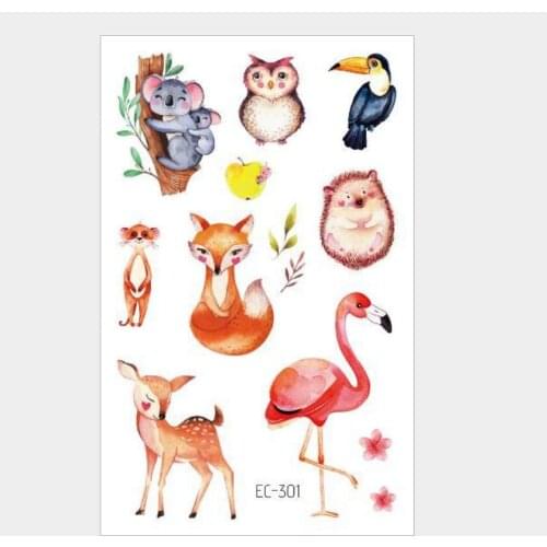 Cartoon Animal Waterproof Temporary Tattoo Cute Dinosaur Monkey Rabbit Tattoo Stickers Children Boy Girl Fake Flash Tatoo T1850