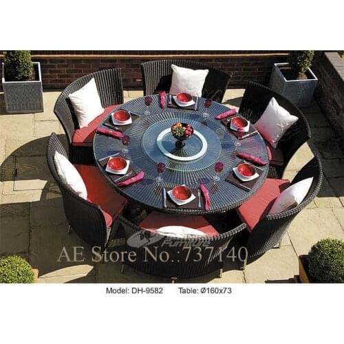 Home & garden rattan round table set wicker table and chair garden beach furniture wholesale price quality control