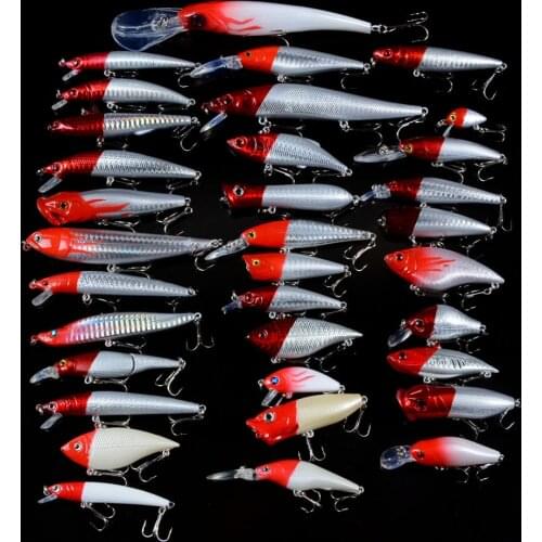 New 34pcs/Set Fishing Lures Mixed 34 Different Style Fishing Bait Artificial Make High Quanlity Crankbaits Fishing Tackle Pesca
