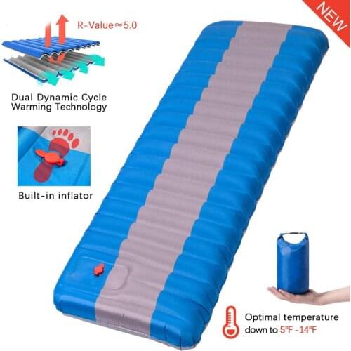 Self Inflatable Camping Mattress Sleeping Pad Thick Air Mattress for Tent Outdoor Hiking Travel Beach Swimming Pool Floating Row