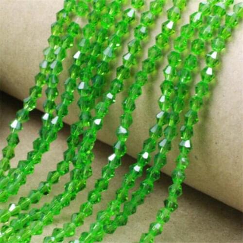 Loose 3MM-8MM Glass Green Color Faceted Bicone Glass Crystal Beads DIY Hand Craft Beads For Clothing&Garment Art Decoration