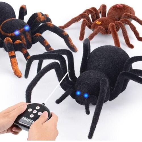 Squishy Adult Fidget Toys Spider 2.4GHz 4 Channel Infrared Remote Control Multifunctional High Simulation Tarantula Black Widow