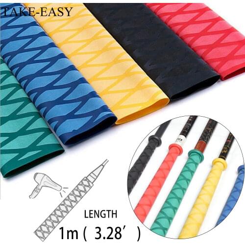 TAKE-EASY 1m Heat Shrink Tube Fishing Waterproof Anti-skid Wraps Fishing Rod Badminton Racket Sleeve PVC Tube Grip Cable Sleeve